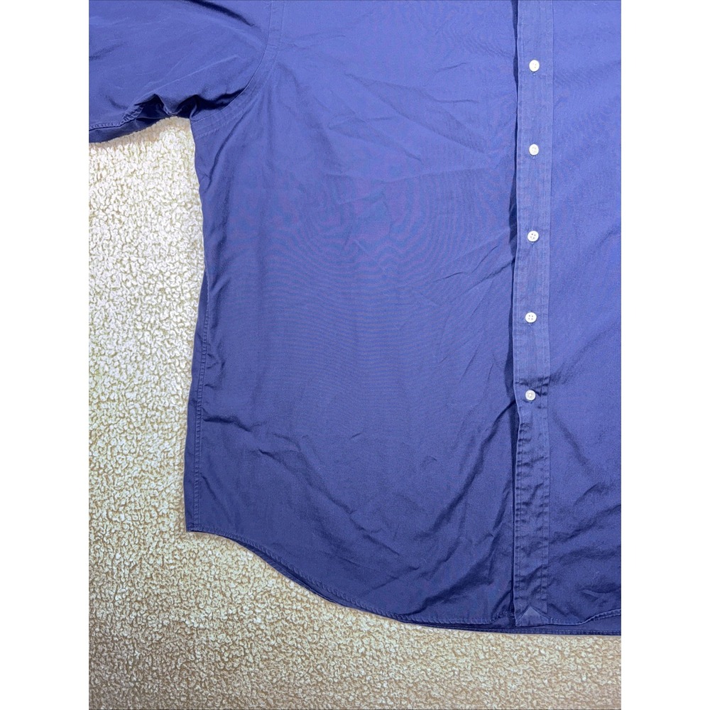 Ralph Lauren Mens Shirt XXL Navy Blue Solid Blake Classic Fit Casual Long Sleeve - Picture 3 of 11